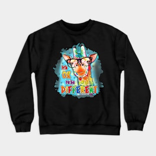 Autism Awareness  To Be Different Cute Giraffe Crewneck Sweatshirt